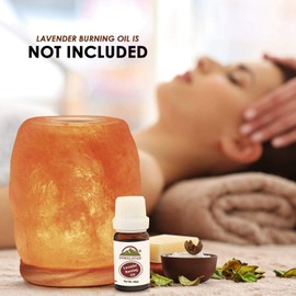 Himalayan Glow Natural Aroma Therapy Hand Carved Crystal Salt Lamp with Neem Wooden Base, Salt Lamp LED Bulb, (ETL Certified)