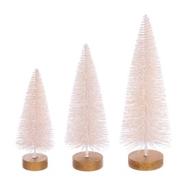 Vickerman 8"-10"-12" Cream Sisal Bottle Brush Tree Set, Set of 3