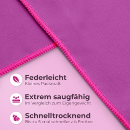 NirvanaShape Microfibre Towels, 140 x 70 cm + 120 x 60 cm, Lightweight, Compact Bath Towels, Sports Towels, Ideal for Travel, Fitness, Sauna, Set of 2