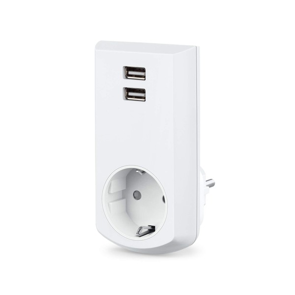 conecto CC50248 Earthing Contact (Schuko) Socket with 2 USB Ports