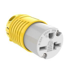 RVGUARD Electrical Replacement Connector, Extension Cord Ends Female Plug, NEMA 6-20R, 20 Amp 250 Volt, 2 Pole 3 Wire Grounding, ETL Listed