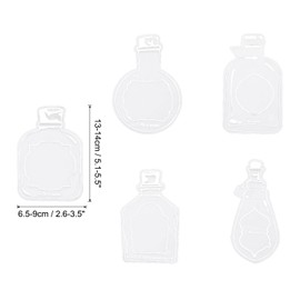 PATIKIL Transparent Dried Flower Bookmarks, 60 Pcs Clear PET Pressed Flower Bookmark Bottle Sticker for DIY Flower Page Clips Bookmark, Sugar Bottle