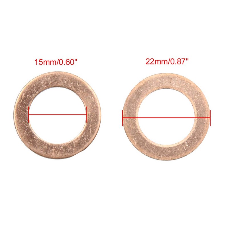 sourcing map Washers 10 Pieces Rings Flat Sealing Rings 15