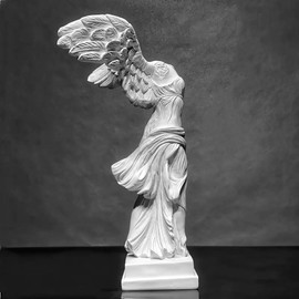 PEYZCNOK Greek Goddess Statue Winged Victory Goddess, 5.5"" x 3.9"" x 2.9"" Greek Mythology Classical Goddess Resin Sculpture Statue for Home Office Collectible Figurines Art Gift, White