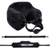 Stuffable Travel Pillowcase U-Shaped Neck Pillow with Adjustable Strap, Washable