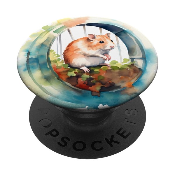 Hamster In A Wheel. Hamster Exercising In Wheel, Exercise PopSockets