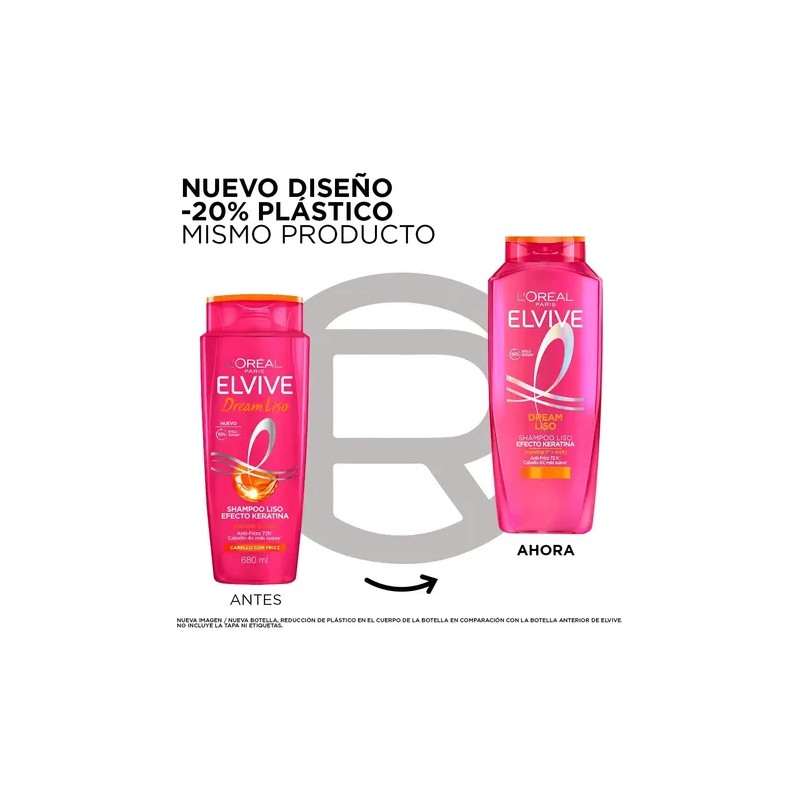 Shampoo Elvive L'Oreal Paris Dream Liso para un cabello liso