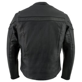 Milwaukee Leather Men's Premium Leather Motorcycle Scooter Jacket with Air Vent System - Large
