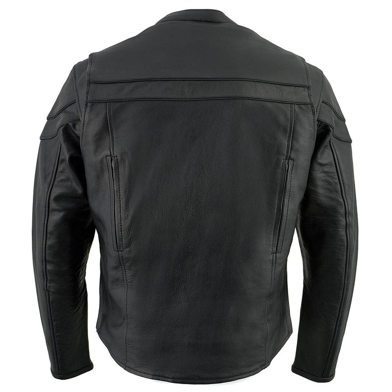 Milwaukee Leather Men's Premium Leather Motorcycle Scooter Jacket with Air