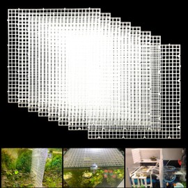 Weramics Adjustable Aquarium Fish Tank Divider Filter Bottom Plastic Grid Fish Tank Isolation Board Plastic Egg Crate Tray(White, 8pcs 11.8X11.8Inch with 0.35Inch Hole