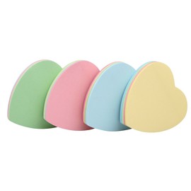 4PCS Heart Shaped Sticky Notes, Colored Sticky Notes Heart Pink Red Blue Cute Fun Love Self-Adhesive Note for Kids School Classroom Office College (Heart)