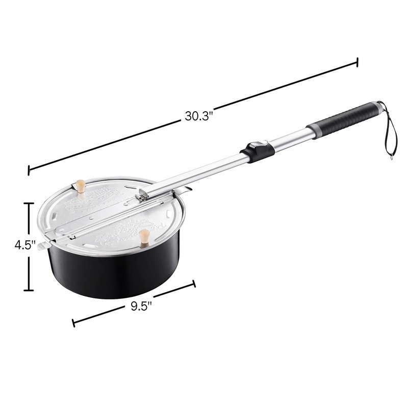 Campfire Popcorn Popper - Old Fashioned Popcorn Maker with Telescoping