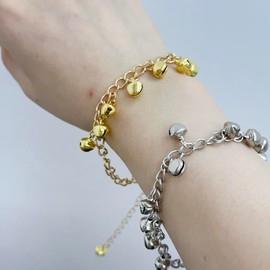 Bells Chain Anklet Bracelet Link Chain for Women Girls Boho Vintage Bell Tassel Drop Huggie Chain Anklets Adjsutable Hyopallergenic Fashion Chic Brarefoot Sandal Summer Holiday Bikini Jewelry (Gold)