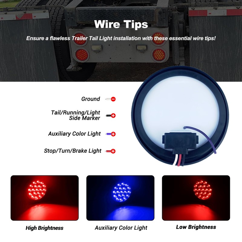 XtraGlow 4 inch Round Dual Revolution LED Tail Lights Red