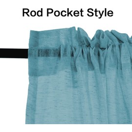 Cortinas de lino turquoize para recámara, paneles de lino, tela casual, con textura, mezcla de lino de privacidad, cortinas de tratamiento de ventana para sala de estar, 2 paneles, ancho 52 x largo