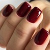 GLAMERMAID GLAMERMAID Dark Red Press on Nails Extra Short Square,