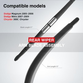OTUAYAUTO Rear Windshield Wiper Arm Blade Set, Replacement for Dodge Magnum 2005-2008, Nitro2007-2009, Chrysler 300C 2005-2008, Replacment for OEM 5140654AA