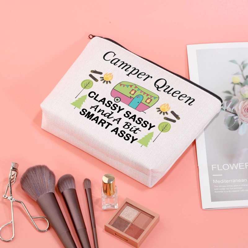JXGZSO Camping Gift Camper Queen Classy Sassy and A Bit