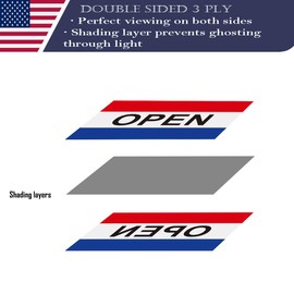 Double Sided Open Flag for Business Sign 3x5 Made in USA Outdoor Heavy Duty 3 Ply Polyester Commercial Flag with White Starting Tape and 2 Brass Grommets
