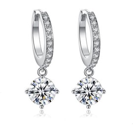 Hoop Loop 325 Sterling Silver Hoop Earrings with Sparkling Crystal Jeweler Box Gift – Elegant Jewelry Gift for Women, Mother, Wife, and Girls