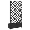 Gecheer Planter with Trellis Black Solid Wood Fir