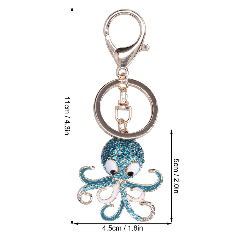 2 pieces metal key ring, octopus shaped keychain, cute keyring