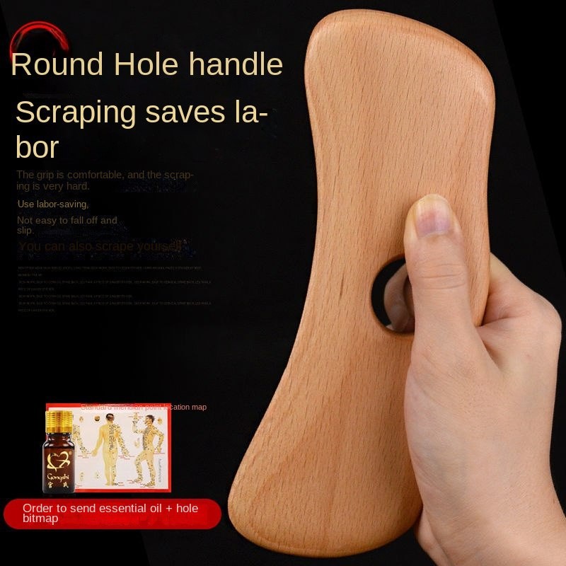 No Brand Carbonized Wooden Gua sha Massage Scraping Scraper Pressure