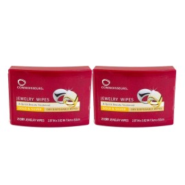 Connoisseurs Jewelry Wipes Gold and Silver Cleaner 25 Count - 2 Pack