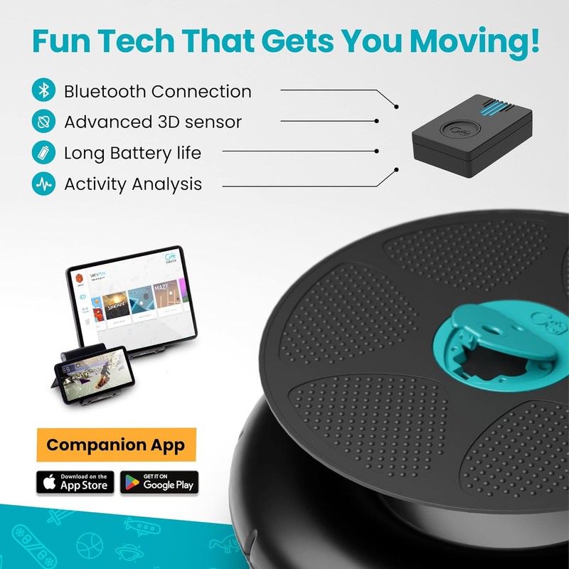 GoBalance Board - App-Enabled Balance Board. Smart Bluetooth Sensor, 12