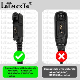 LEIMAXTE XPR 3550e G Shape Earpiece Compatible with Motorola XPR 3300e (3300 3500) Headset High Strength Connector