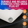 Stainless Steel Boat Drain Plug Kit, 1/2" Threaded Transom Plug,