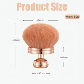 Extra Large Body Makeup Brush, 74 mm Wide Kabuki Brush for Self-Tanner, Self-Tanning Powder Brush, Makeup Brush for Foundation, Blush, Face, Legs (Black)