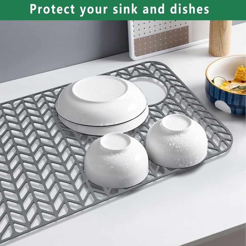 GUUKIN Sink Protectors for Kitchen Sink - 28.6"x 14.5" Silicone