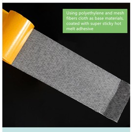 Double Sided Tape Woodworking Tape Super Thin Strong Viscosity Fiber Mesh Carpet Tape 2 in by 66 FT High Tack Two Sided Super Sticky Removable Residue Free Dual Sided Tape