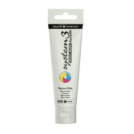 Daler-Rowney System3 Acrylic Paint, Plastic Tube, Heavy Body, 2oz - 59 ml, Titanium White