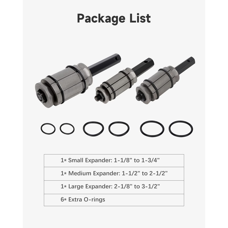 ACZCR 3Pcs Tail Pipe Expander Spreader Tool Set 1/18'' to