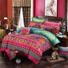 ERZRGA Vintage Cotton Boho King Duvet Cover,Retro Bohemian Bedding Sets
