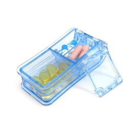 Generic Coupe-comprimés, coupe-pilules pour petits pilules, trancheuse de médicaments de sécurité avec prise en V pour couper facilement les pilules, avec étui pour diviser les pilules, HN-340