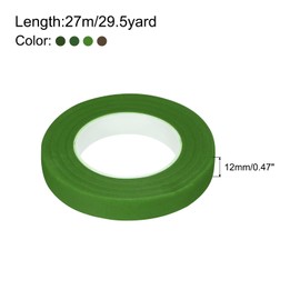 MECCANIXITY Floral Stem Wrap Tape Floral Tapes 30yard Length 1/2 Inch Width for Bouquet Crafts Wedding Arrangement Pack of 8, 4 Mixed Color Dark Green, Green, Light Green, Brown