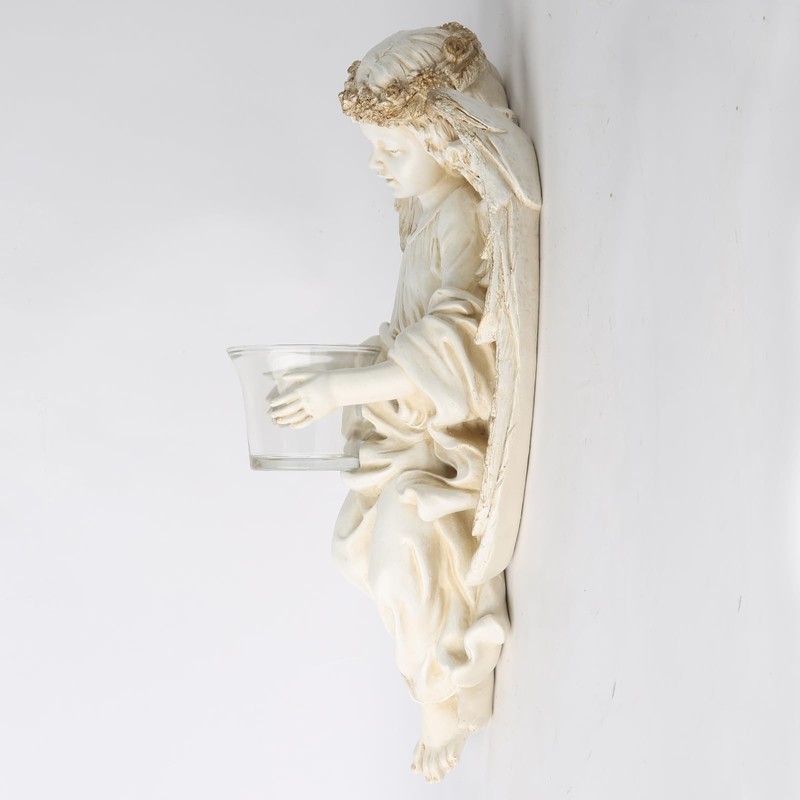 BC Home Decor Angel Statue, Guardian Angel Candle Holder Tea