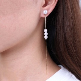 Sttiafay Vintage Pearl Dangle Earrings Long tassel pearl earrings Gold Pearl Chain Earrings Pearl Wedding Drop Earrings Jewelry for Women