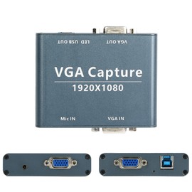 VGA to USB 2.0 Capture Card,Video Capture Device with VGA Loopout,HD 1080p for Live Broadcast,Laptops, Monitors,Video Conferencing and Games