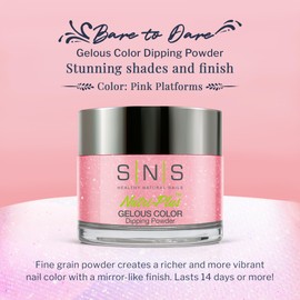 SNS Nail Dip Powder, Gelous Color Dipping Powder - Pink Platforms (Pink/Pastel Shimmer) - Long-Lasting Acrylic Nail Color & Polish Lasts 14 Days - Low-Odor & No UV Lamp Required - 1.5 Oz