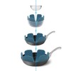 Pan Pot Protectors, Larger & Thicker Felt Pan Protector, Gray/Orange/Cyan