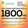 Resveratrol Nature's Nutrition 1800mg Cápsulas Antioxidante Vegano
