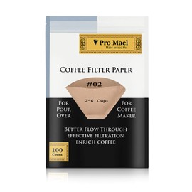 #2 Cone Coffee Filters Paper Disposable for Pour Over and Drip Coffee Maker 100 Count, Better Filtration No Blowouts Made from Unbleached Imported Japanese Filter Paper Natural Brown
