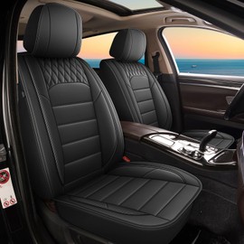 RAWAKORW Car Seat Covers Fit for Jeep Liberty 2002-2012 Full Set Faux Leather Automotive Seat Covers Waterproof Car Seat Cushion Protector Compatible with Airbag(5 Seats, Black)