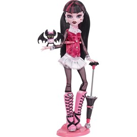 Monster High Draculaura Reproduction Doll Wearing Original Fashion & Shoes with Pet, Display Stand & Accessories, 10-5-inch Collectible Toy