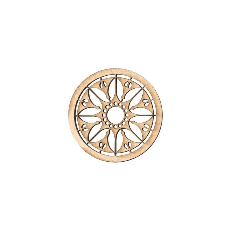 Folkcraft® Rosette, Flowering Sun, Maple, 1 1/2" Diameter