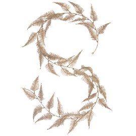 KI Store Pack of 3 Leaves Christmas Tree Garland Champagne Artificial with Glitter 183 cm Christmas Garland Christmas Tree Decoration Christmas Tree Garland for Christmas Decoration